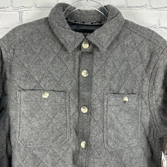 Canada Weathergear Men's Woolverton Fleece Quilted Shirt Jacket, Size M, Carbon - Picture 5 of 15